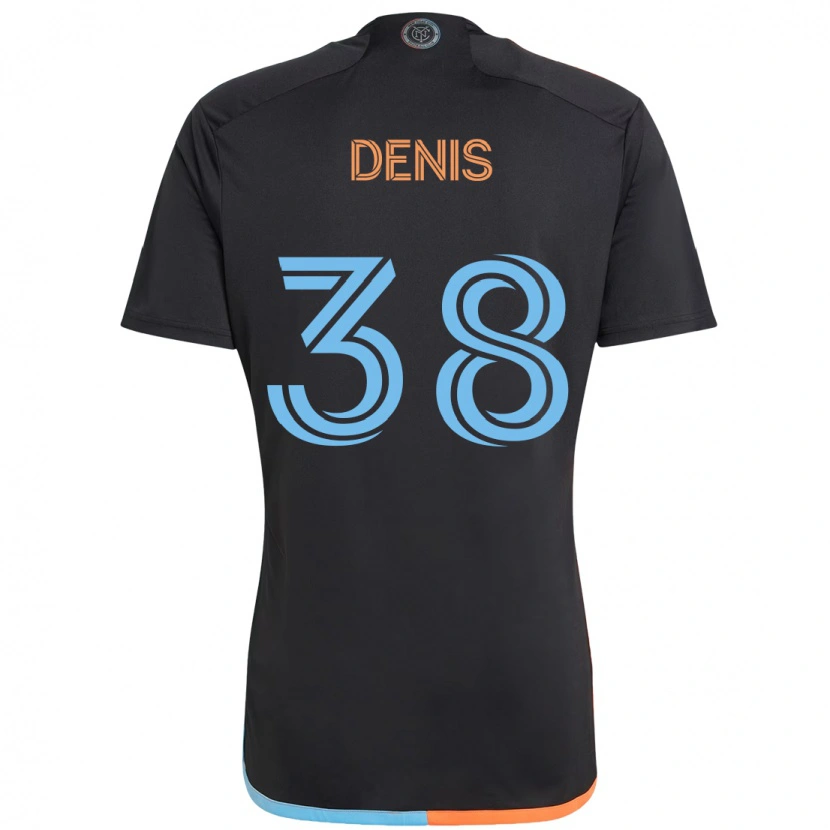 Danxen Kinder John Denis #38 Schwarz Blau Orange Auswärtstrikot Trikot 2025/26 T-Shirt