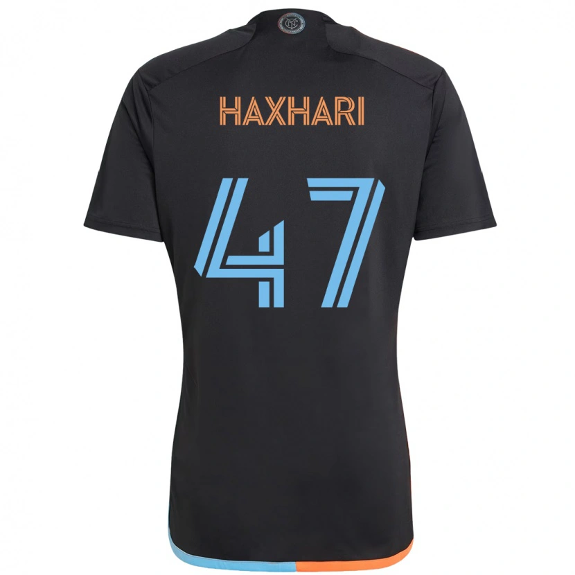 Danxen Kinder Klevis Haxhari #47 Schwarz Blau Orange Auswärtstrikot Trikot 2025/26 T-Shirt