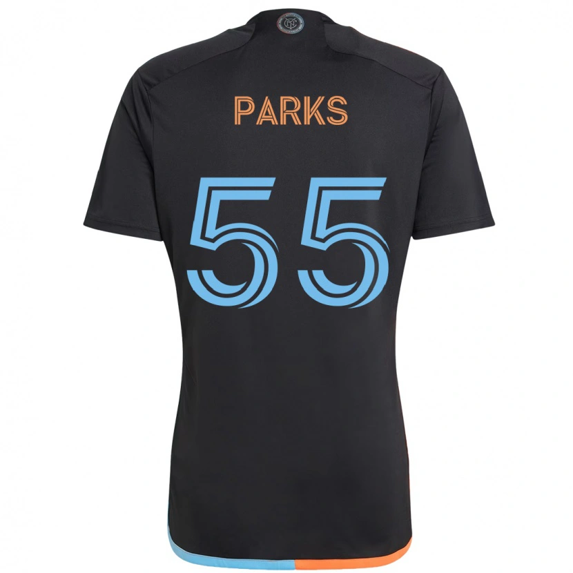 Danxen Kinder Keaton Parks #55 Schwarz Blau Orange Auswärtstrikot Trikot 2025/26 T-Shirt
