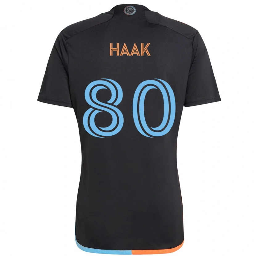 Danxen Kinder Justin Haak #80 Schwarz Blau Orange Auswärtstrikot Trikot 2025/26 T-Shirt