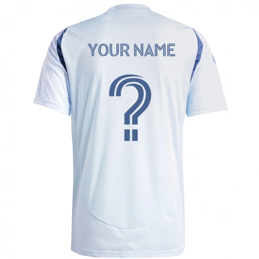 Danxen Kinder Ihren Namen #0 Hellhimmelblau Blau Auswärtstrikot Trikot 2025/26 T-Shirt