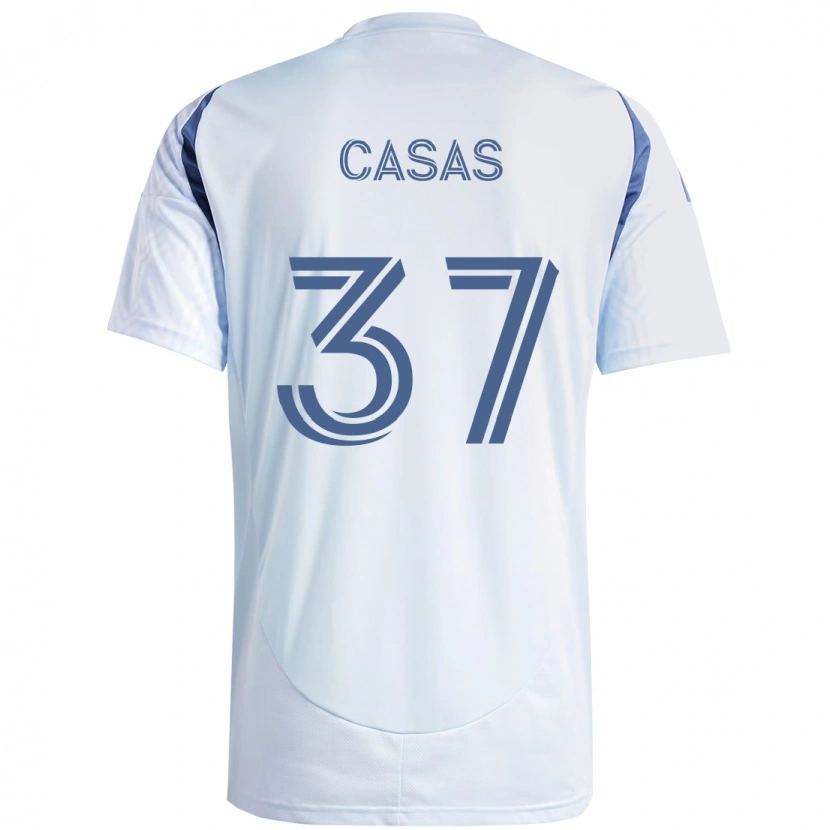 Danxen Kinder Javier Casas #37 Hellhimmelblau Blau Auswärtstrikot Trikot 2025/26 T-Shirt