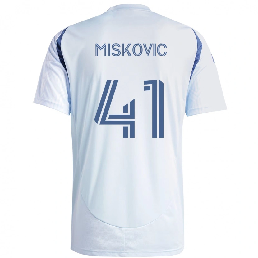 Danxen Kinder Mihajlo Miskovic #41 Hellhimmelblau Blau Auswärtstrikot Trikot 2025/26 T-Shirt