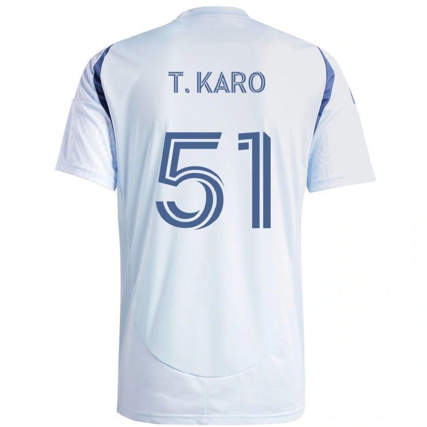 Danxen Kinder David Tchétchao Karo #51 Hellhimmelblau Blau Auswärtstrikot Trikot 2025/26 T-Shirt