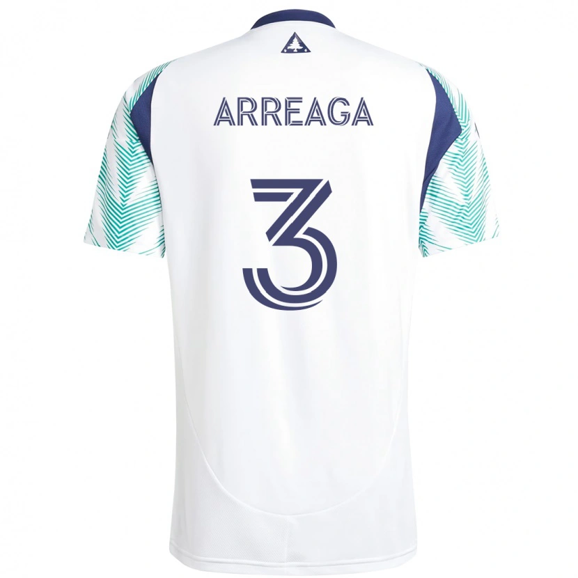Danxen Kinder Xavier Arreaga #3 Weiß Blau Auswärtstrikot Trikot 2025/26 T-Shirt