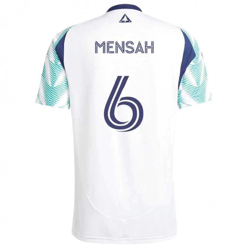 Danxen Kinder Jonathan Mensah #6 Weiß Blau Auswärtstrikot Trikot 2025/26 T-Shirt