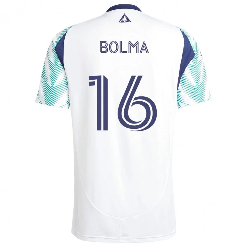 Danxen Kinder Josh Bolma #16 Weiß Blau Auswärtstrikot Trikot 2025/26 T-Shirt