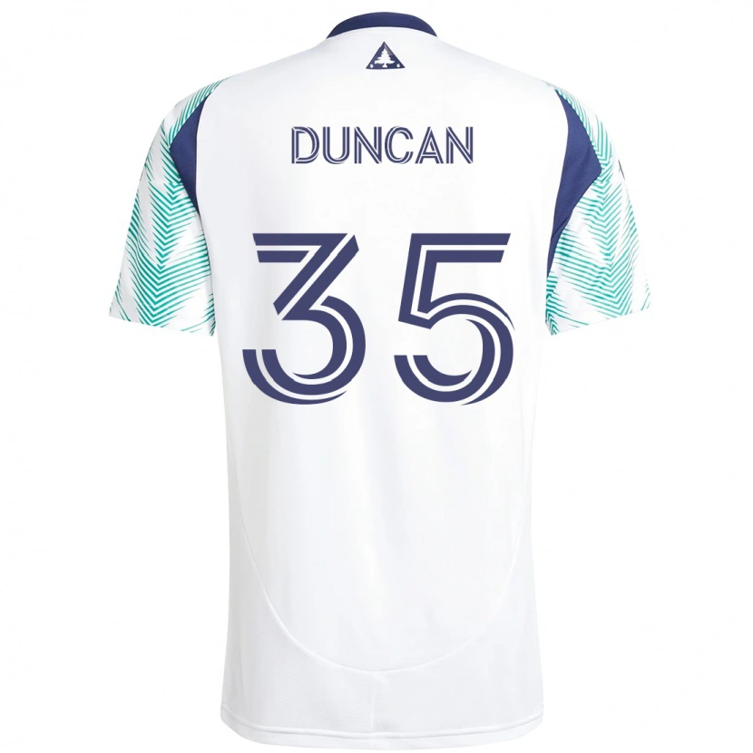 Danxen Kinder Nakye Greenidge-Duncan #35 Weiß Blau Auswärtstrikot Trikot 2025/26 T-Shirt