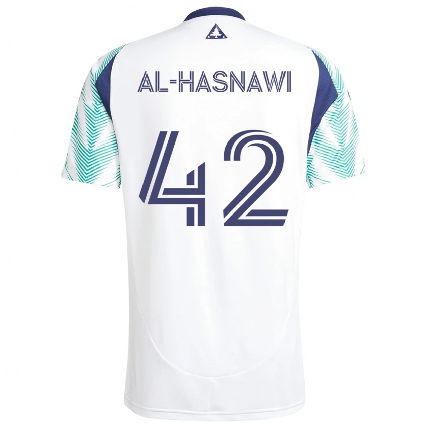 Danxen Kinder Moshtaba Al-Hasnawi #42 Weiß Blau Auswärtstrikot Trikot 2025/26 T-Shirt