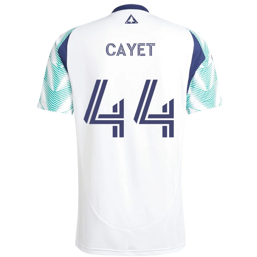 Danxen Kinder Pierre Cayet #44 Weiß Blau Auswärtstrikot Trikot 2025/26 T-Shirt