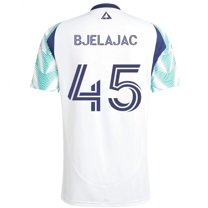 Danxen Kinder Andrej Bjelajac #45 Weiß Blau Auswärtstrikot Trikot 2025/26 T-Shirt