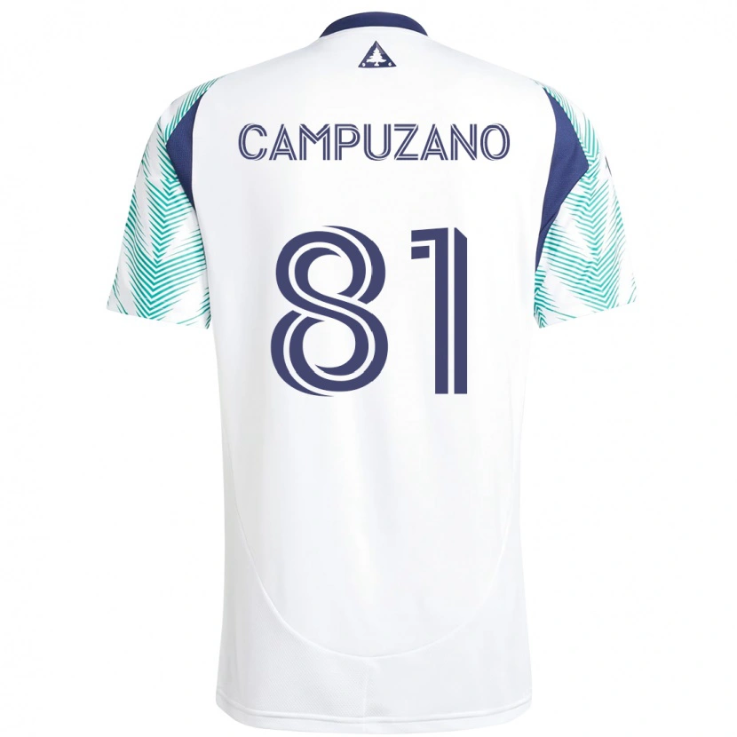 Danxen Kinder Nico Campuzano #81 Weiß Blau Auswärtstrikot Trikot 2025/26 T-Shirt
