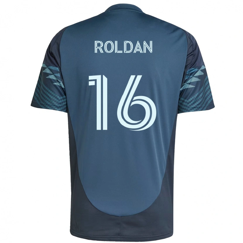Danxen Kinder Álex Roldán #16 Hellblau Auswärtstrikot Trikot 2025/26 T-Shirt