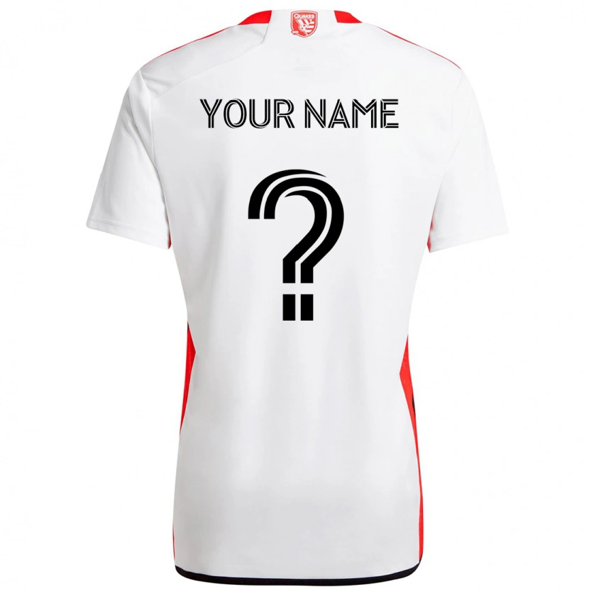 Danxen Kinder Ihren Namen #0 Weiß Rot Auswärtstrikot Trikot 2025/26 T-Shirt