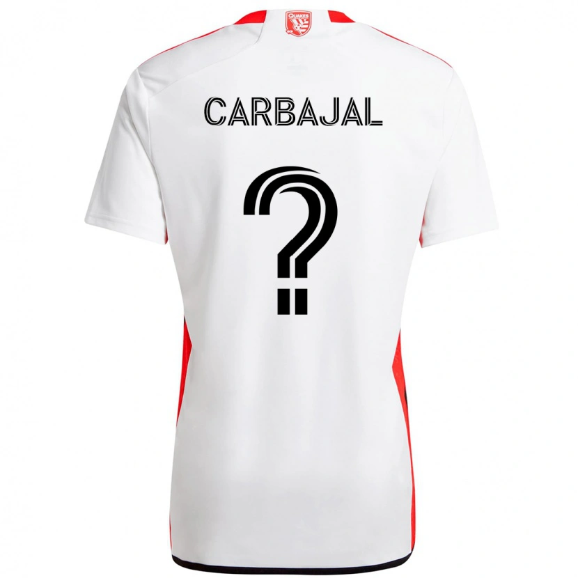 Danxen Kinder Sebastian Carbajal #0 Weiß Rot Auswärtstrikot Trikot 2025/26 T-Shirt