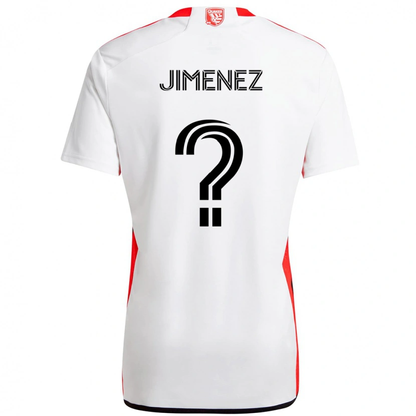 Danxen Kinder Kevin Jimenez #0 Weiß Rot Auswärtstrikot Trikot 2025/26 T-Shirt