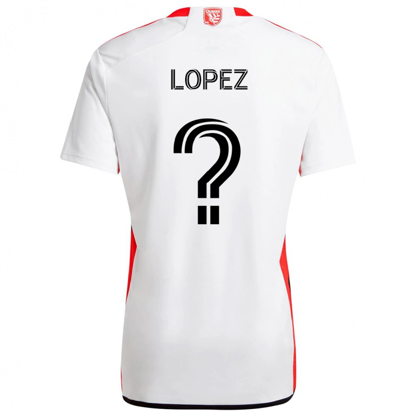 Danxen Kinder Mateo Lopez #0 Weiß Rot Auswärtstrikot Trikot 2025/26 T-Shirt
