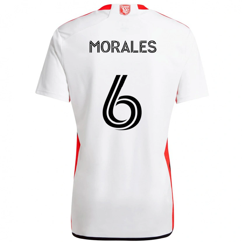Danxen Kinder Alfredo Morales #6 Weiß Rot Auswärtstrikot Trikot 2025/26 T-Shirt