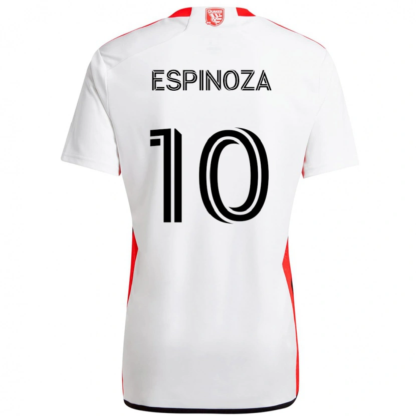 Danxen Kinder Cristian Espinoza #10 Weiß Rot Auswärtstrikot Trikot 2025/26 T-Shirt