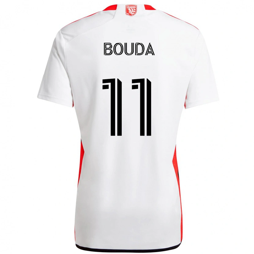 Danxen Kinder Ousseni Bouda #11 Weiß Rot Auswärtstrikot Trikot 2025/26 T-Shirt
