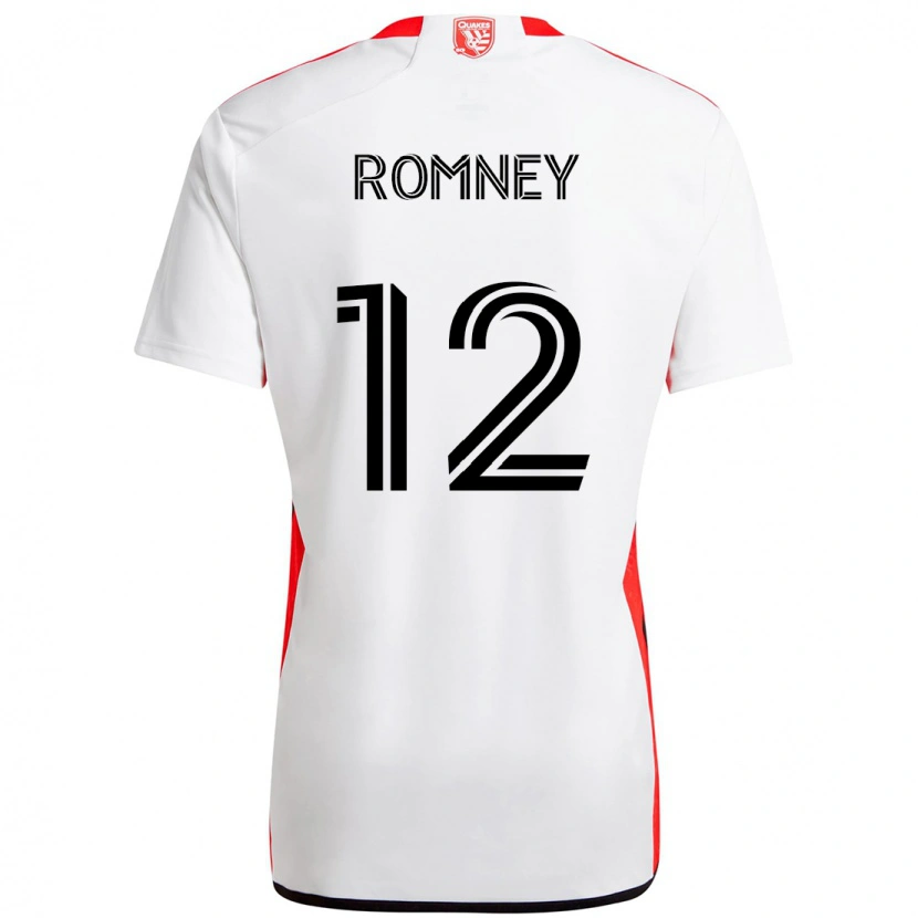 Danxen Kinder Dave Romney #12 Weiß Rot Auswärtstrikot Trikot 2025/26 T-Shirt