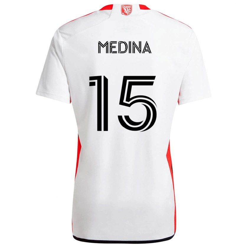 Danxen Kinder Cruz Medina #15 Weiß Rot Auswärtstrikot Trikot 2025/26 T-Shirt