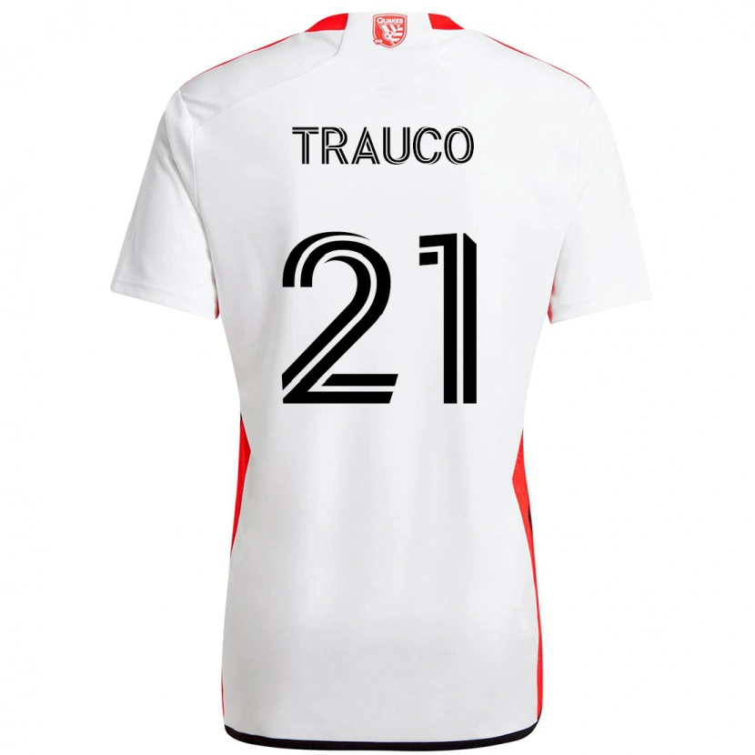 Danxen Kinder Miguel Trauco #21 Weiß Rot Auswärtstrikot Trikot 2025/26 T-Shirt