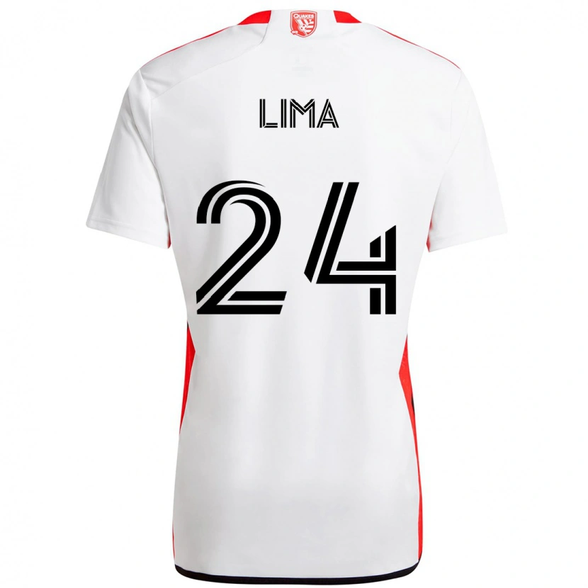 Danxen Kinder Nick Lima #24 Weiß Rot Auswärtstrikot Trikot 2025/26 T-Shirt