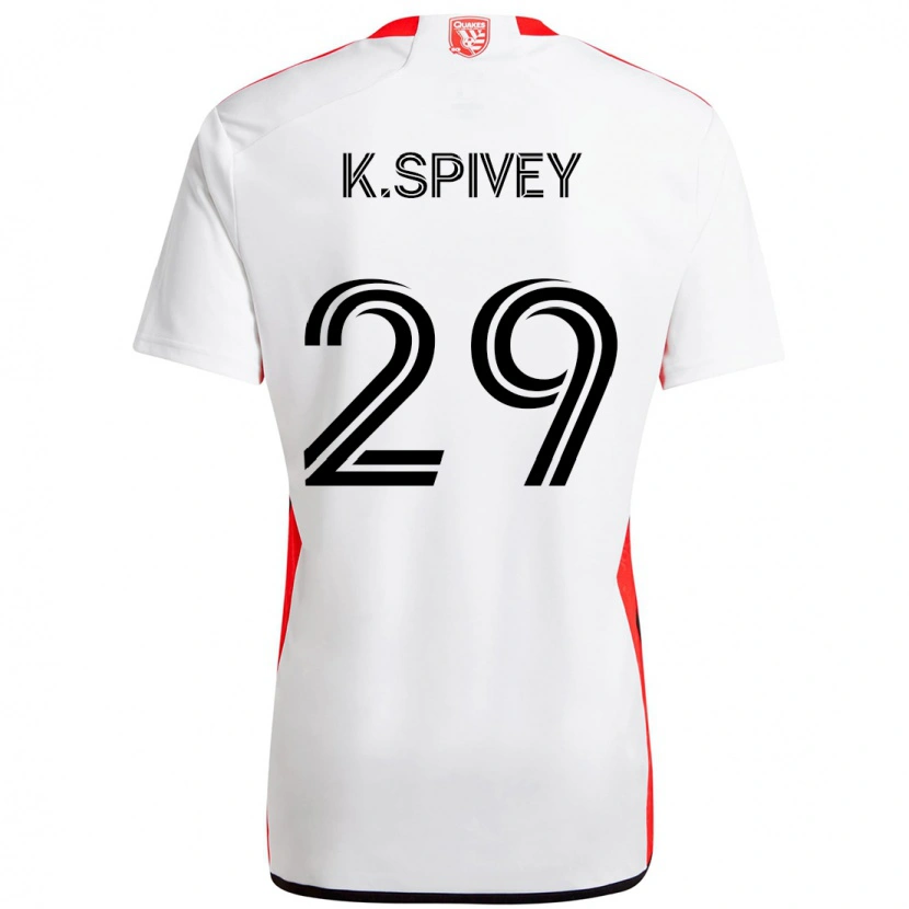 Danxen Kinder Kaedren Spivey #29 Weiß Rot Auswärtstrikot Trikot 2025/26 T-Shirt