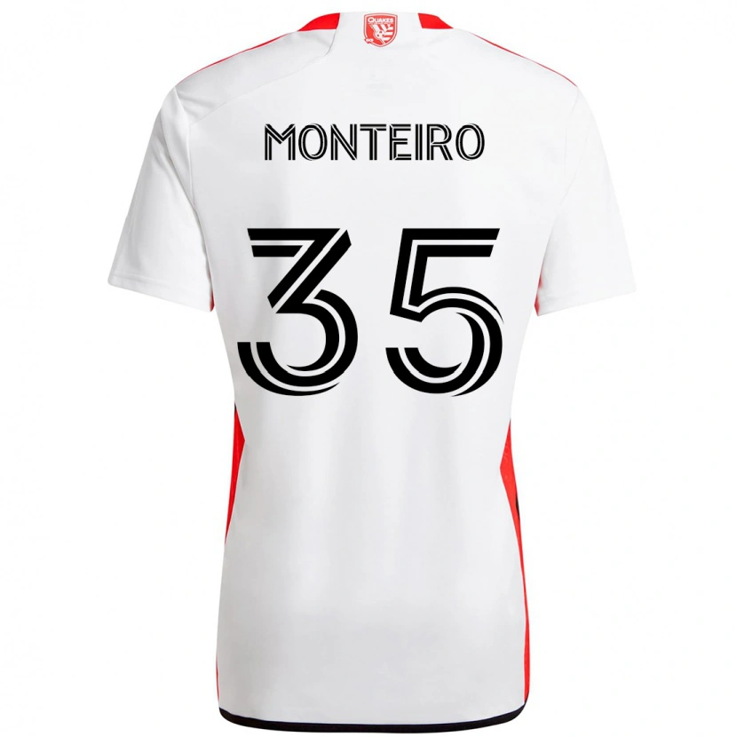 Danxen Kinder Jamiro Monteiro #35 Weiß Rot Auswärtstrikot Trikot 2025/26 T-Shirt