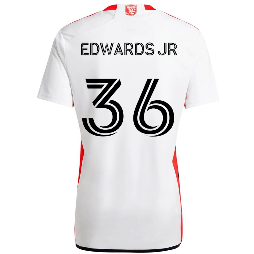 Danxen Kinder Earl Edwards Jr. #36 Weiß Rot Auswärtstrikot Trikot 2025/26 T-Shirt