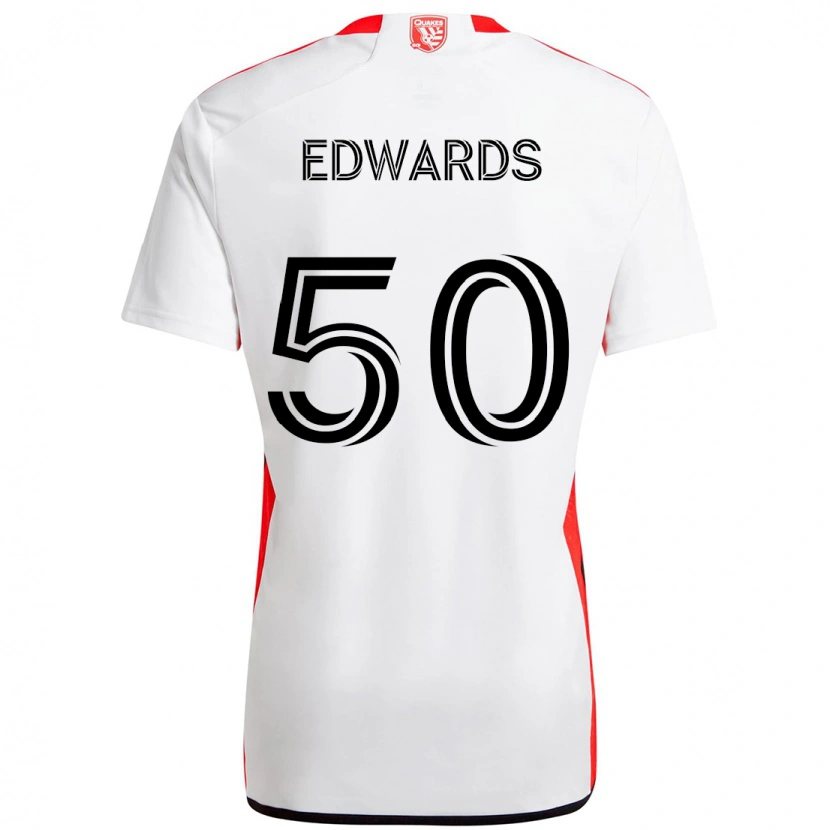 Danxen Kinder Aaron Edwards #50 Weiß Rot Auswärtstrikot Trikot 2025/26 T-Shirt