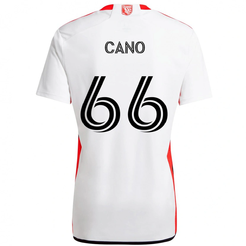 Danxen Kinder Alejandro Cano #66 Weiß Rot Auswärtstrikot Trikot 2025/26 T-Shirt