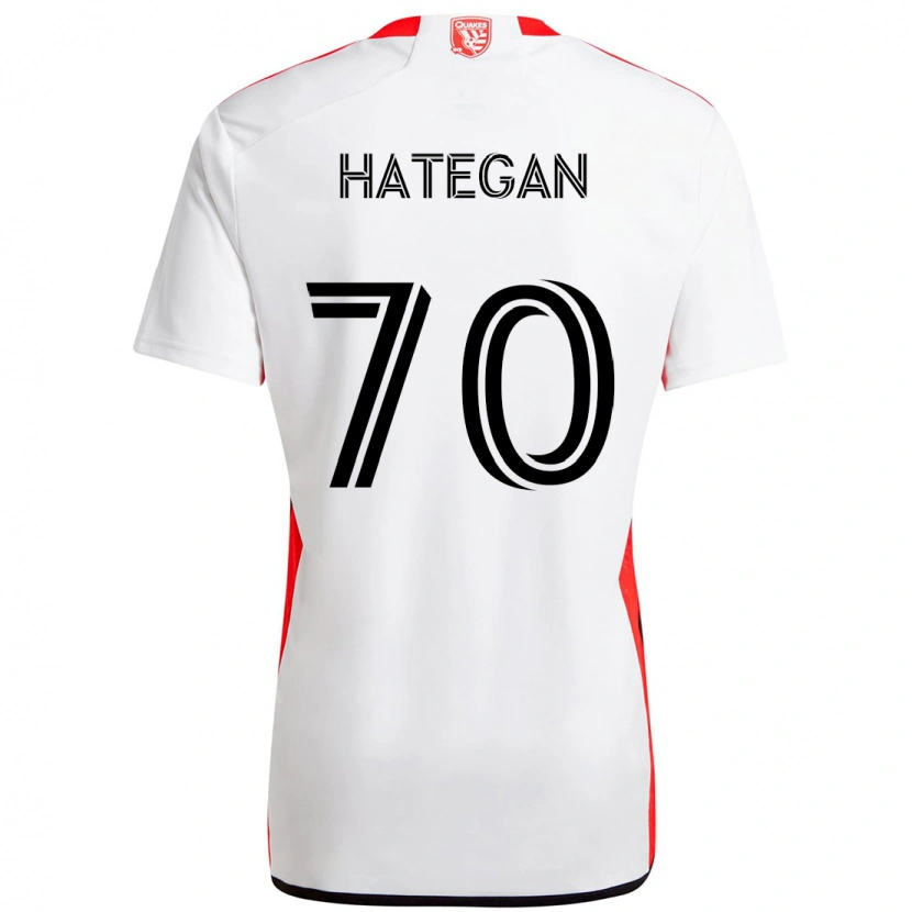 Danxen Kinder Roberto Hategan #70 Weiß Rot Auswärtstrikot Trikot 2025/26 T-Shirt