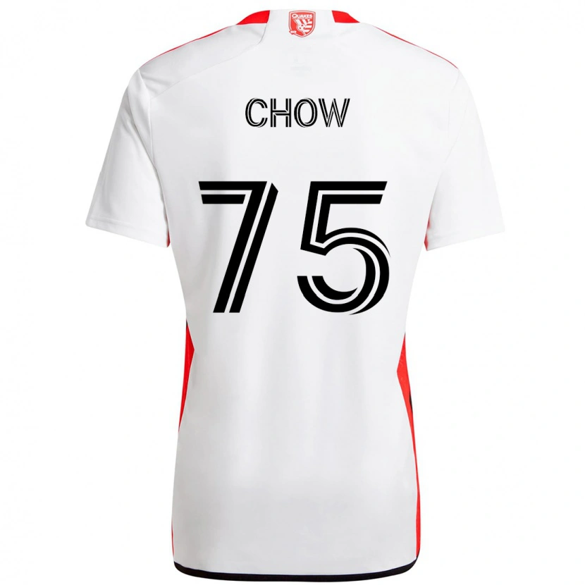 Danxen Kinder Alex Chow #75 Weiß Rot Auswärtstrikot Trikot 2025/26 T-Shirt