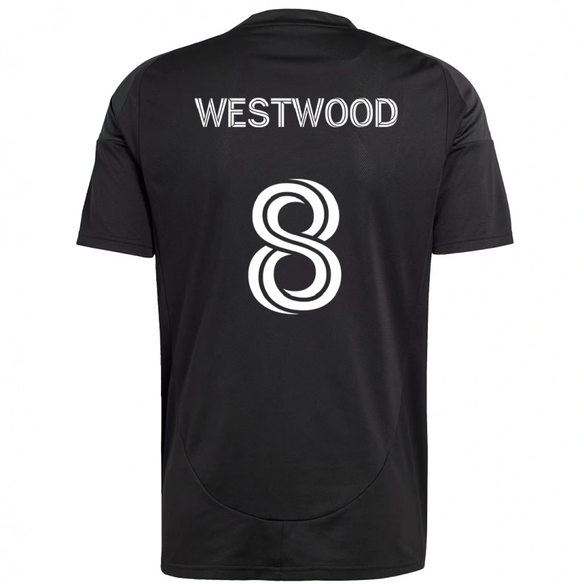 Danxen Kinder Ashley Westwood #8 Schwarz Weiß Auswärtstrikot Trikot 2025/26 T-Shirt