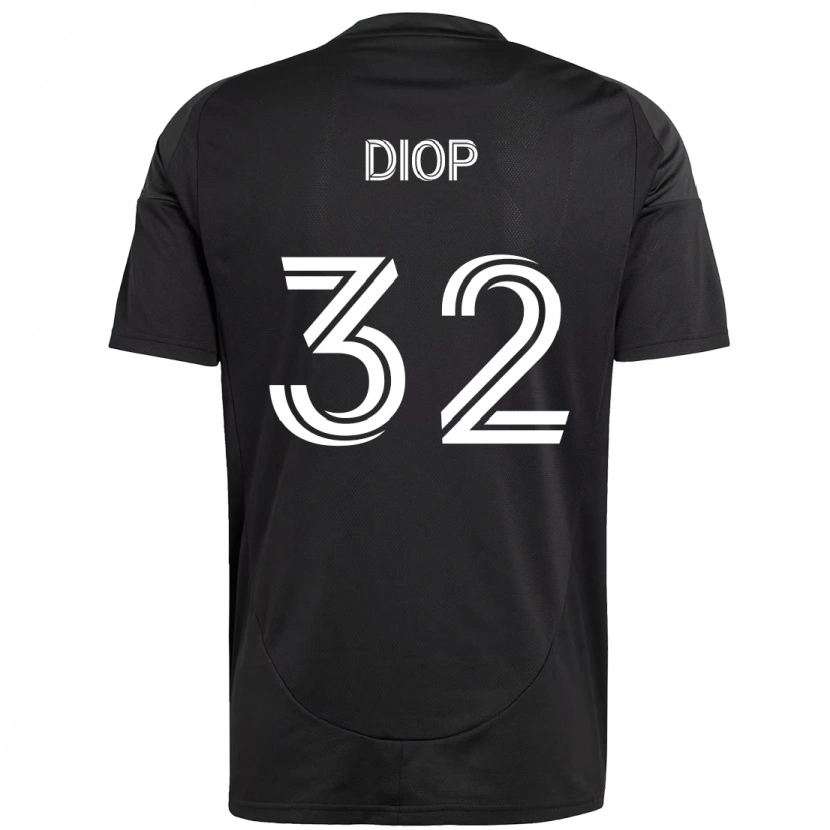 Danxen Kinder Hamady Diop #32 Schwarz Weiß Auswärtstrikot Trikot 2025/26 T-Shirt