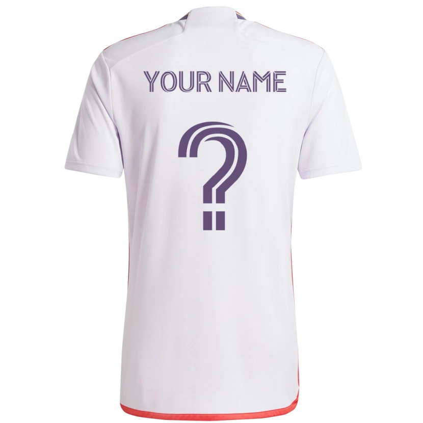 Danxen Kinder Ihren Namen #0 Weiß Lila Auswärtstrikot Trikot 2025/26 T-Shirt
