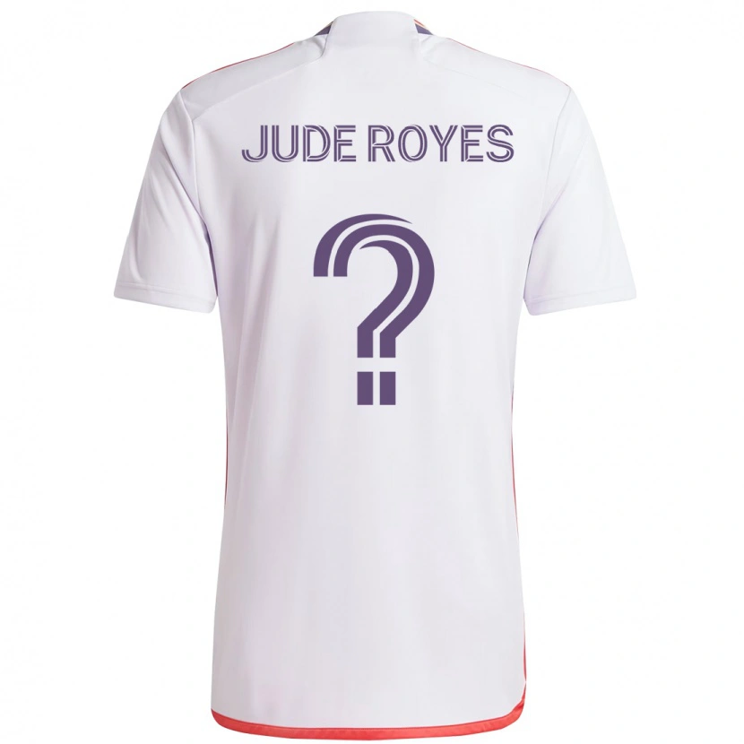 Danxen Kinder Jude Royes #0 Weiß Lila Auswärtstrikot Trikot 2025/26 T-Shirt
