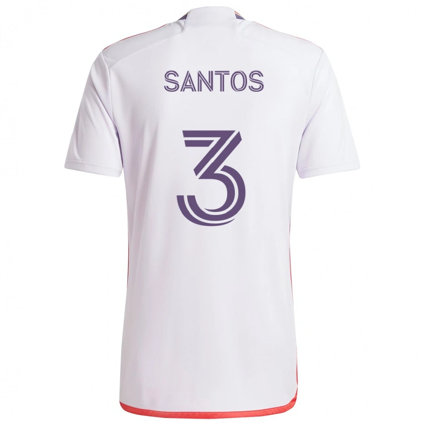 Danxen Kinder Rafael Santos #3 Weiß Lila Auswärtstrikot Trikot 2025/26 T-Shirt