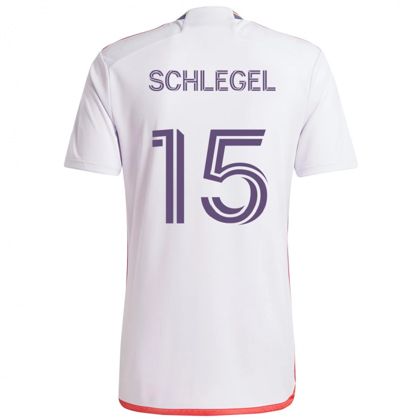 Danxen Kinder Rodrigo Schlegel #15 Weiß Lila Auswärtstrikot Trikot 2025/26 T-Shirt