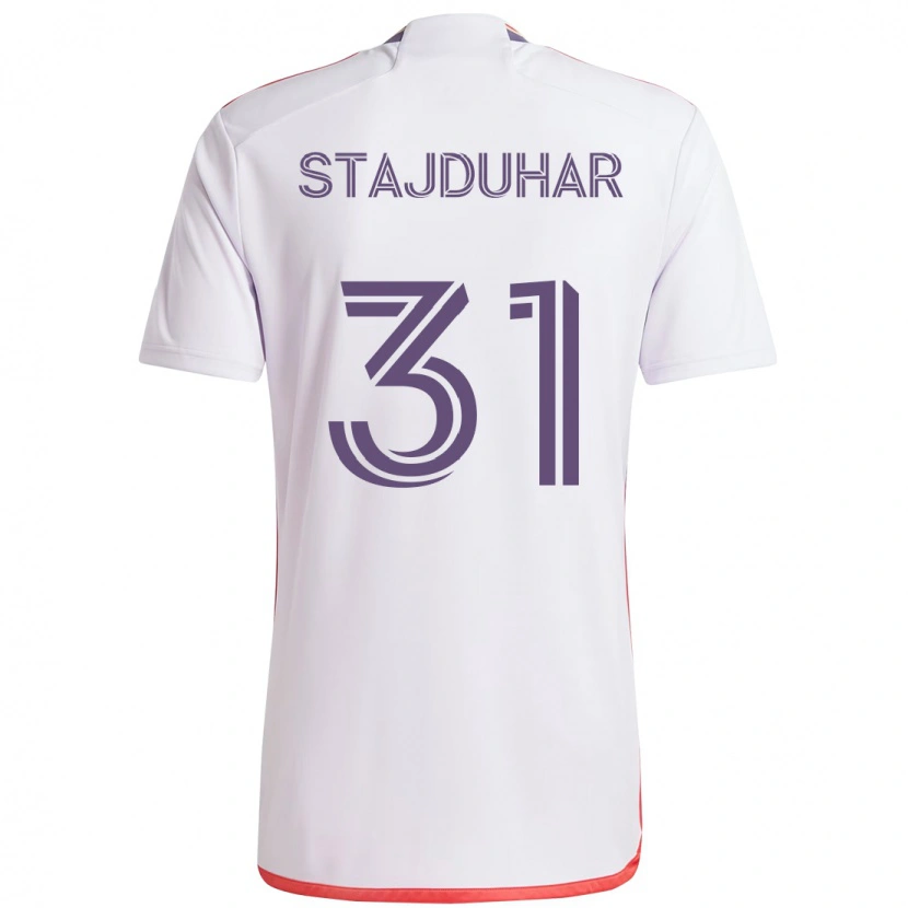 Danxen Kinder Mason Stajduhar #31 Weiß Lila Auswärtstrikot Trikot 2025/26 T-Shirt