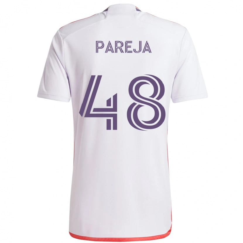 Danxen Kinder Diego Pareja #48 Weiß Lila Auswärtstrikot Trikot 2025/26 T-Shirt
