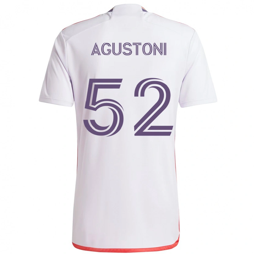 Danxen Kinder Gonzalo Agustoni #52 Weiß Lila Auswärtstrikot Trikot 2025/26 T-Shirt