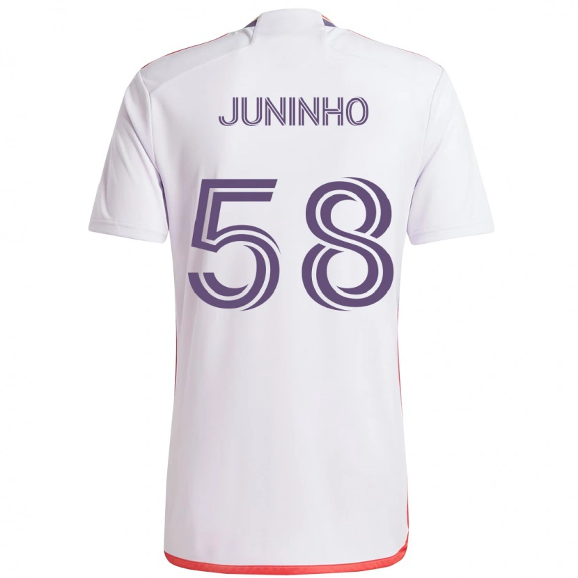 Danxen Kinder Juninho #58 Weiß Lila Auswärtstrikot Trikot 2025/26 T-Shirt