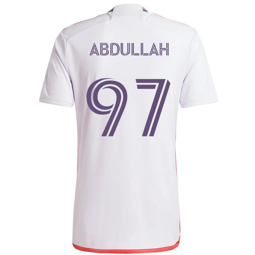 Danxen Kinder Majed Abdullah #97 Weiß Lila Auswärtstrikot Trikot 2025/26 T-Shirt