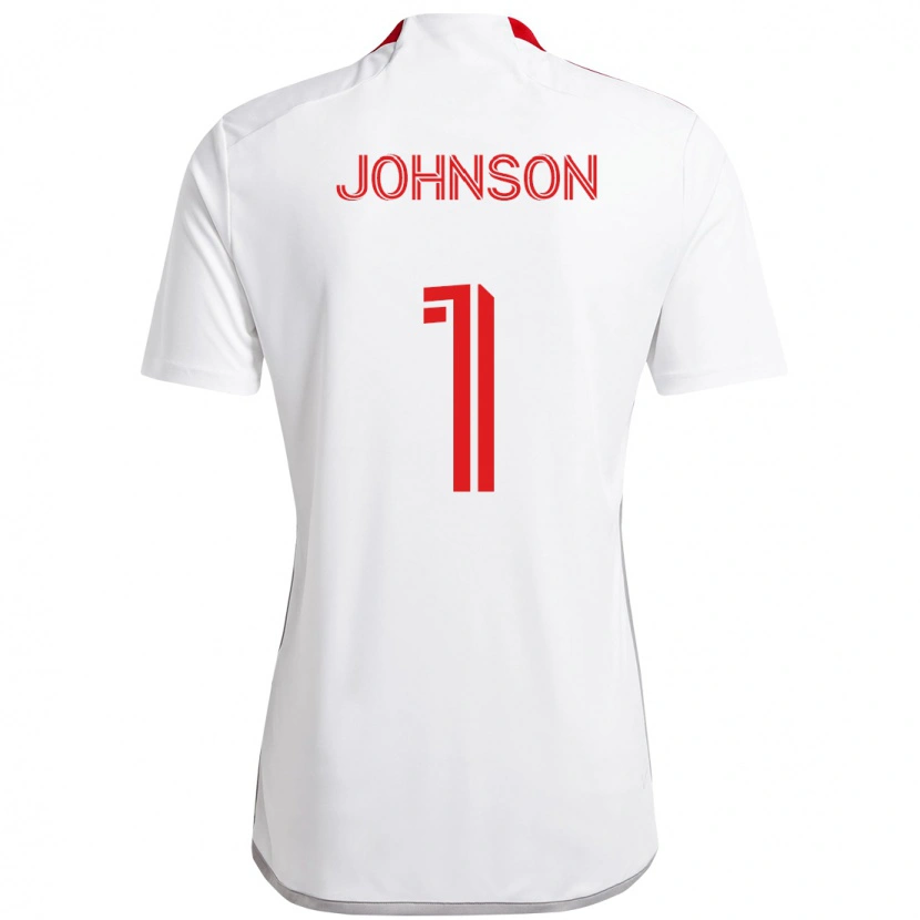 Danxen Kinder Sean Johnson #1 Weiß Rot Auswärtstrikot Trikot 2025/26 T-Shirt