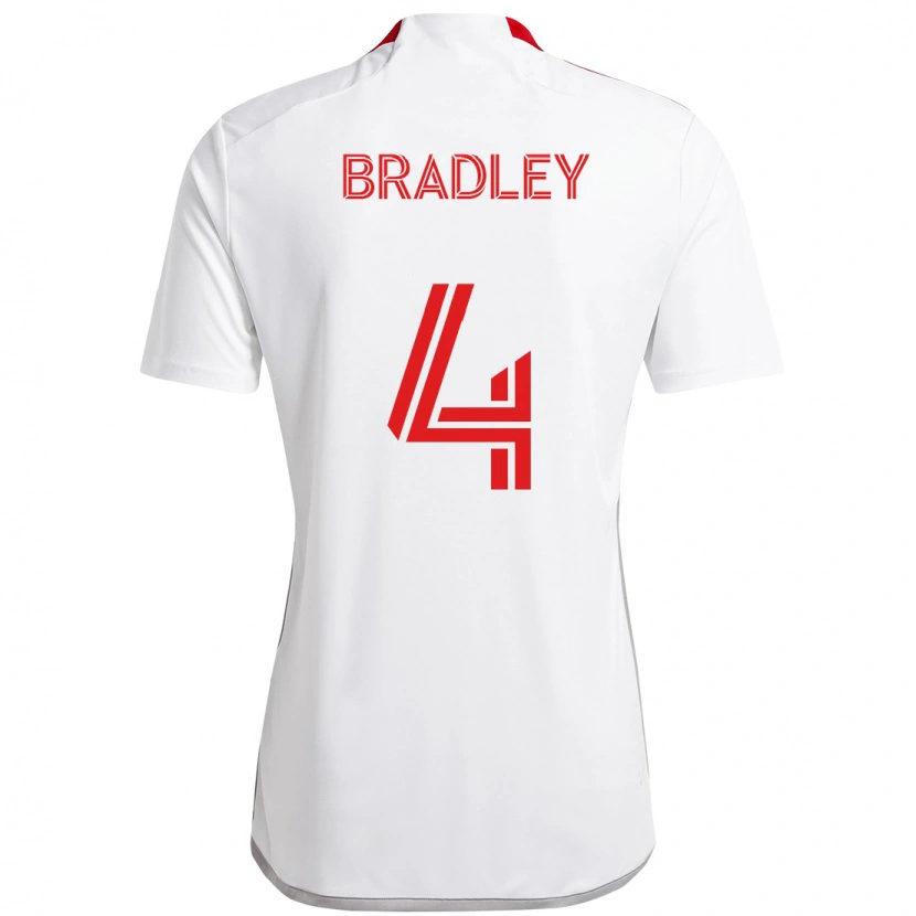 Danxen Kinder Michael Bradley #4 Weiß Rot Auswärtstrikot Trikot 2025/26 T-Shirt
