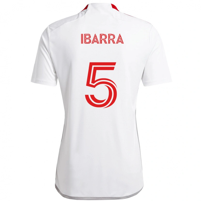 Danxen Kinder Franco Ibarra #5 Weiß Rot Auswärtstrikot Trikot 2025/26 T-Shirt