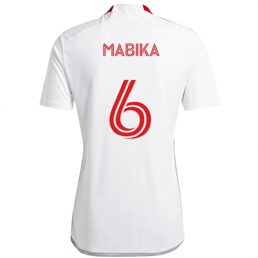 Danxen Kinder Aimé Mabika #6 Weiß Rot Auswärtstrikot Trikot 2025/26 T-Shirt